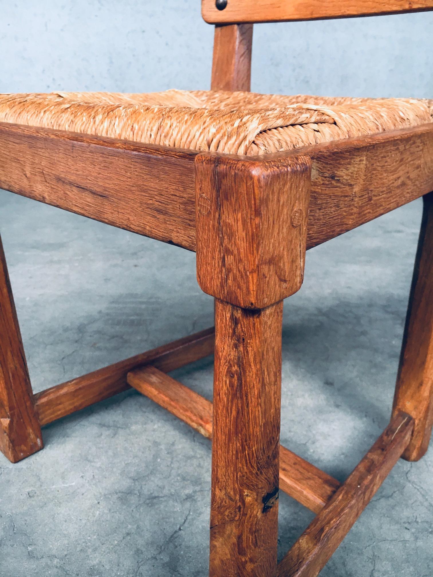 Set di sedie da pranzo rustiche con schienale a doghe in Oak Design, Belgio, anni '60 in vendita 9