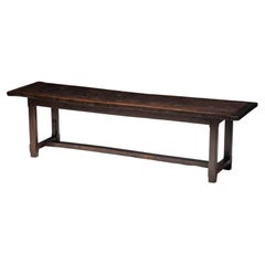 Rustic Brutalist Farm Table in Solid Oak, France, Early 20th Century