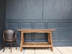 Rustic Brutalist Oak Console Table