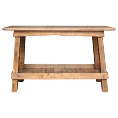 Rustic Brutalist Oak Console Table
