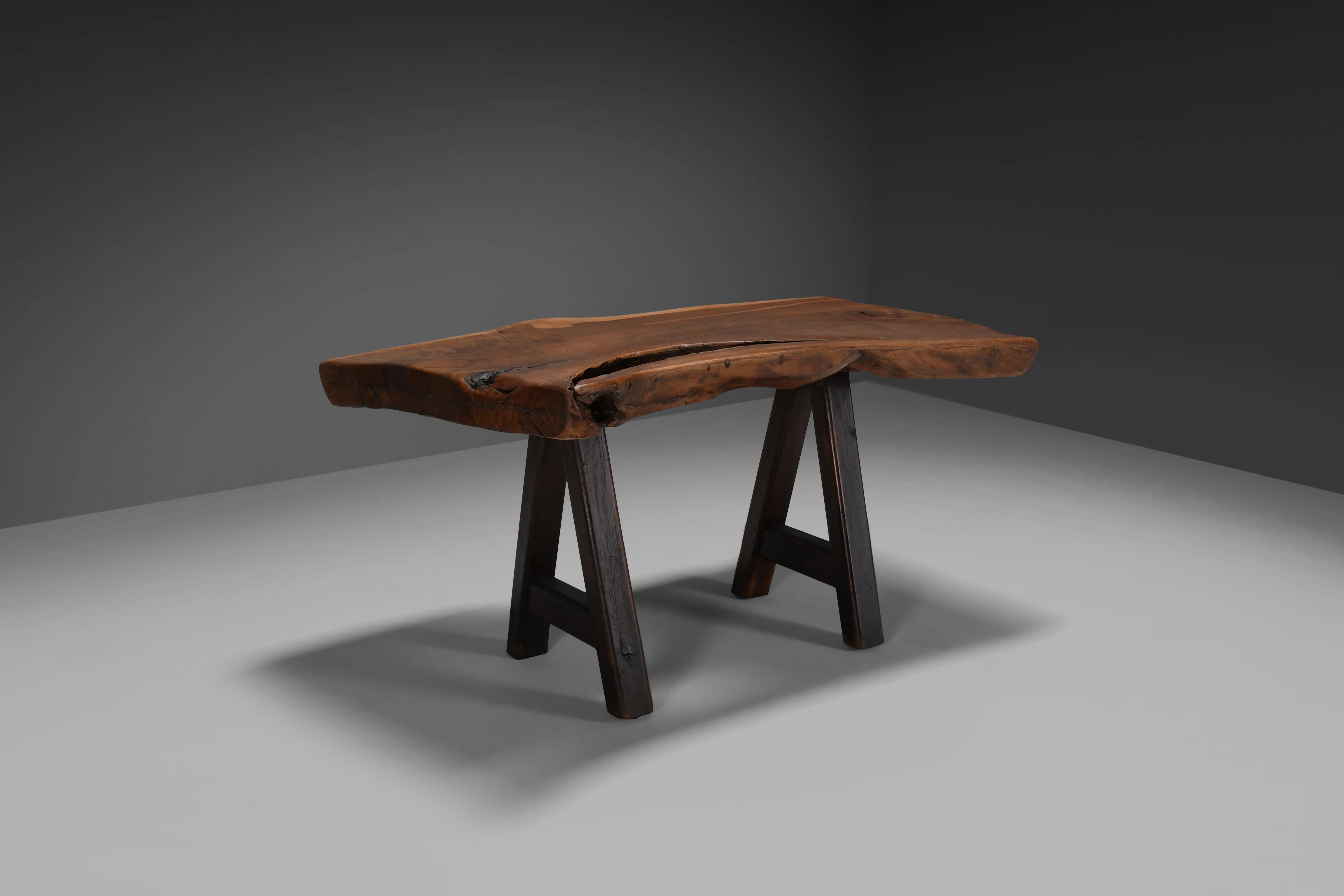 Rustic Brutalist Table Mobichalet, Belgium 1960s In Good Condition For Sale In Echt, NL
