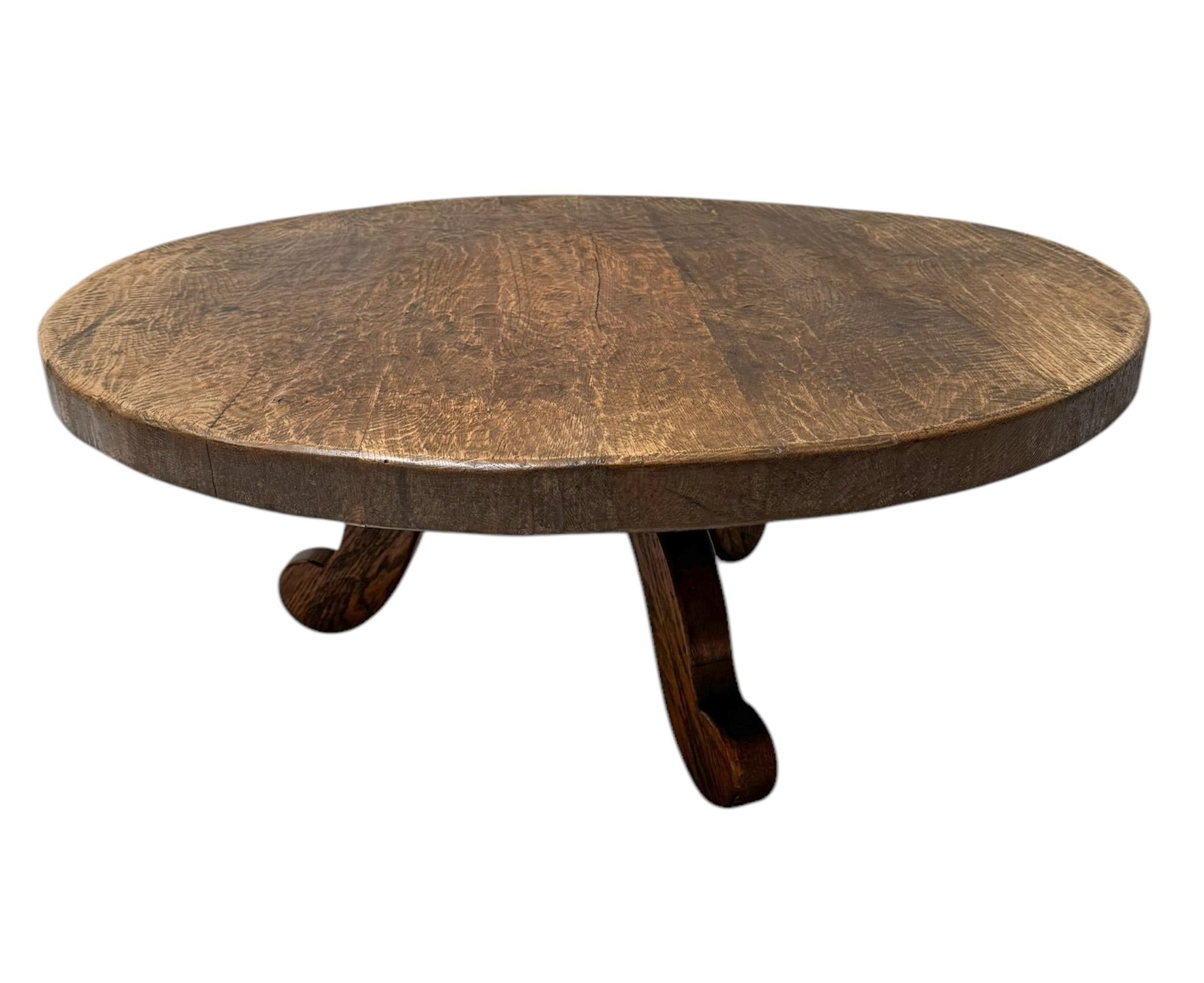 Rustic Brutalist Wabi Sabi Round Coffee Table, 1970s In Good Condition For Sale In Amsterdam, NL