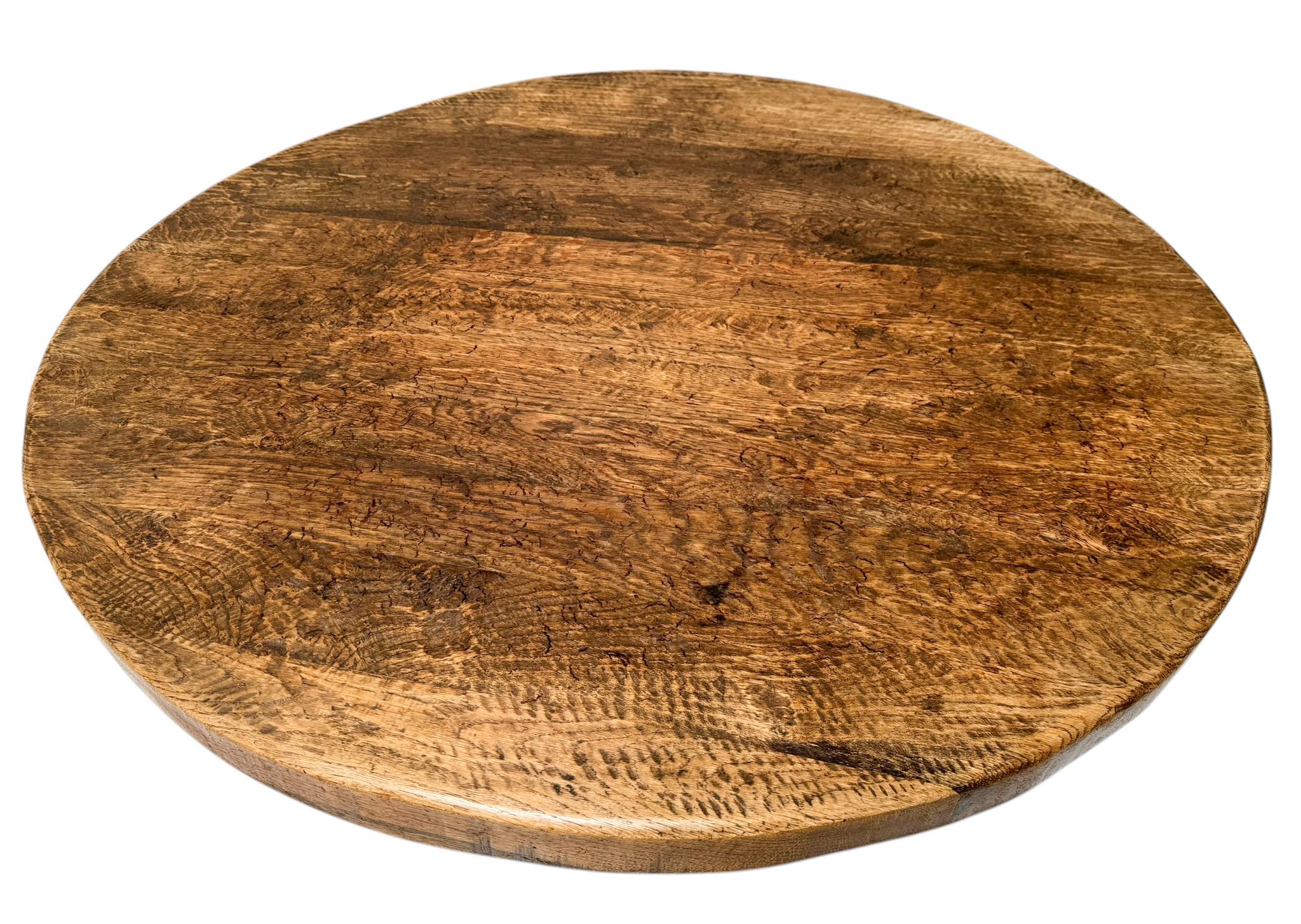 Rustic Brutalist Wabi Sabi Round Coffee Table, 1970s For Sale 1