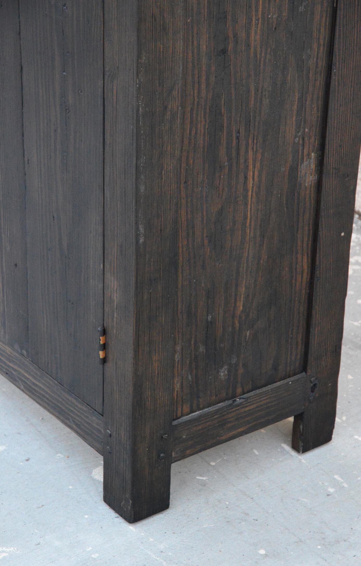 Reclaimed Wood Rustic Cabinet in Reclaimed Heart Pine For Sale