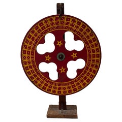 Ruota della fortuna di Carnevale rustica, circa 1940, Folk Art Americana