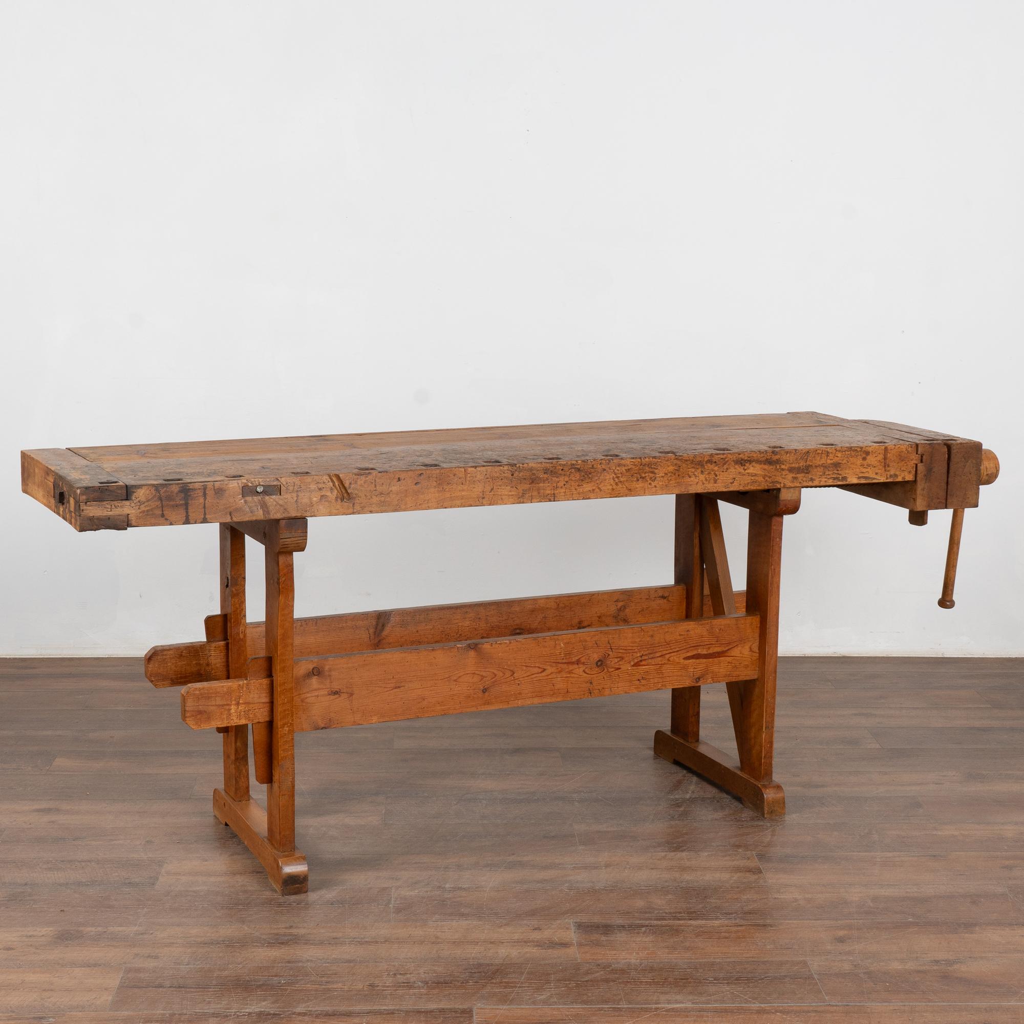 Rustic Carpenter's Workbench Console Table, Denmark circa 1920 4