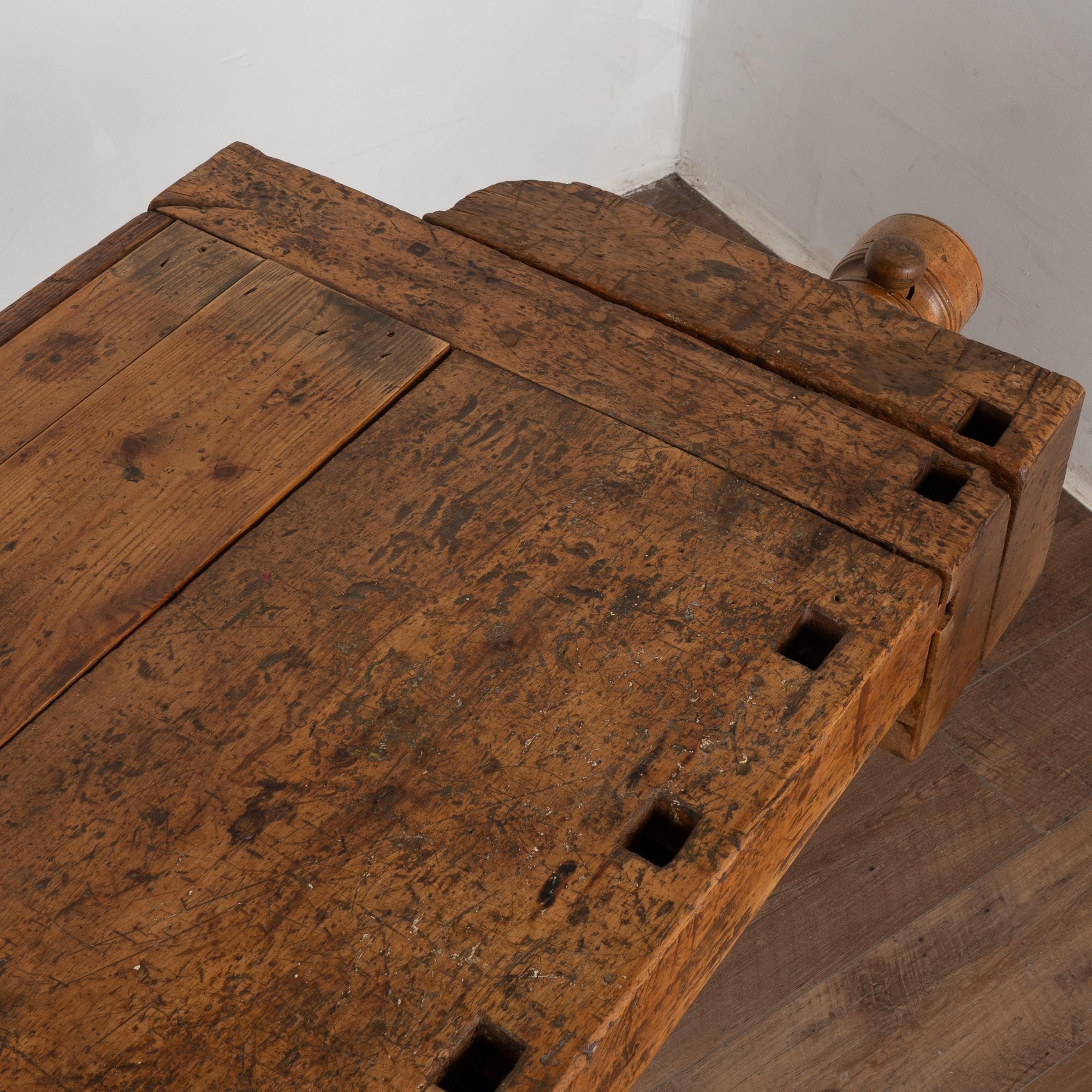 Rustic Carpenter's Workbench Console Table, Denmark circa 1920 1