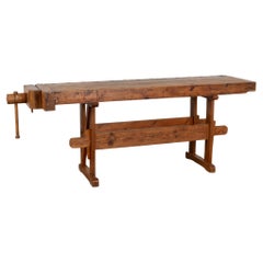 Rustic Carpenter's Workbench Console Table, Denmark circa 1920