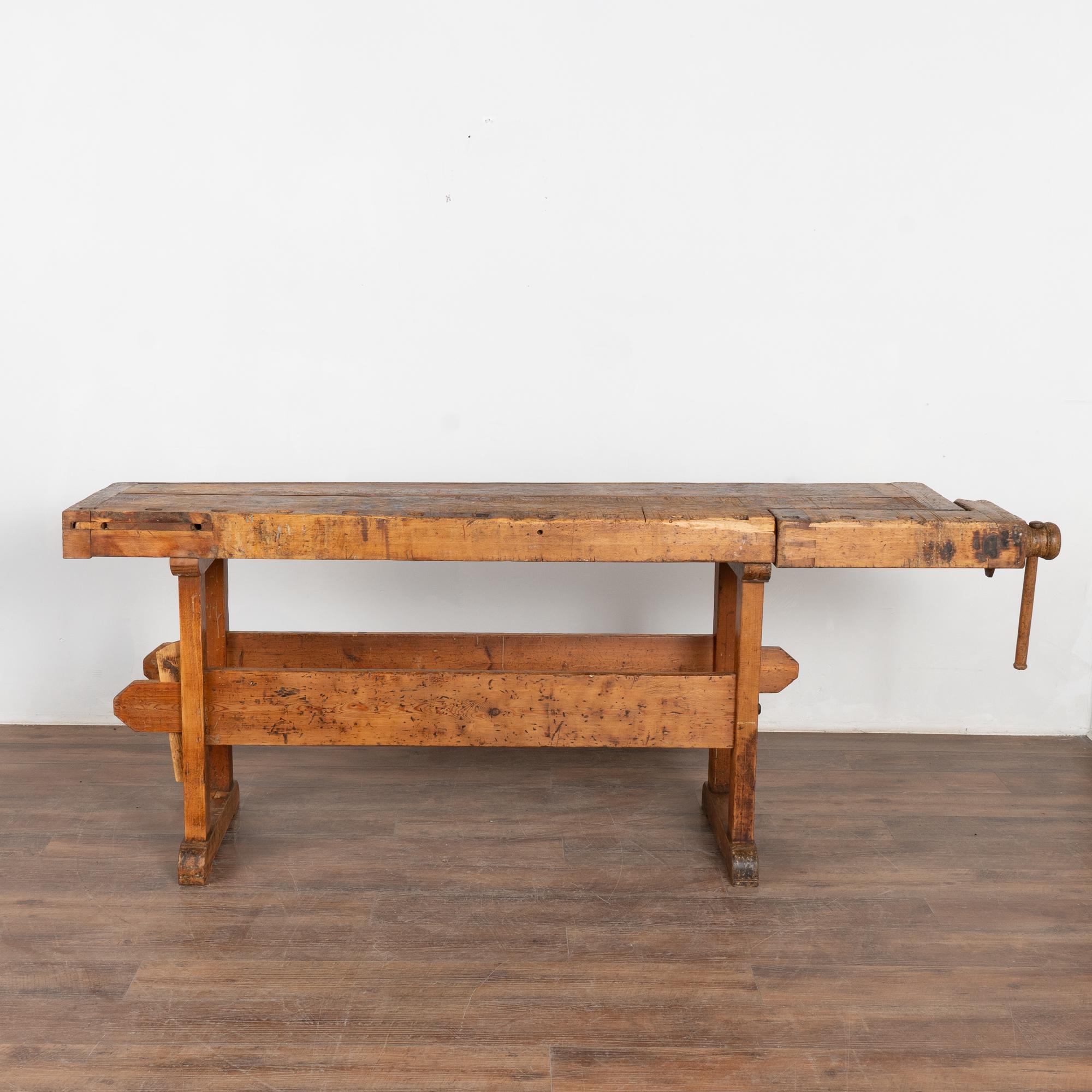 Rustic Carpenter's Workbench Console Worktable, Denmark circa 1840-60 5