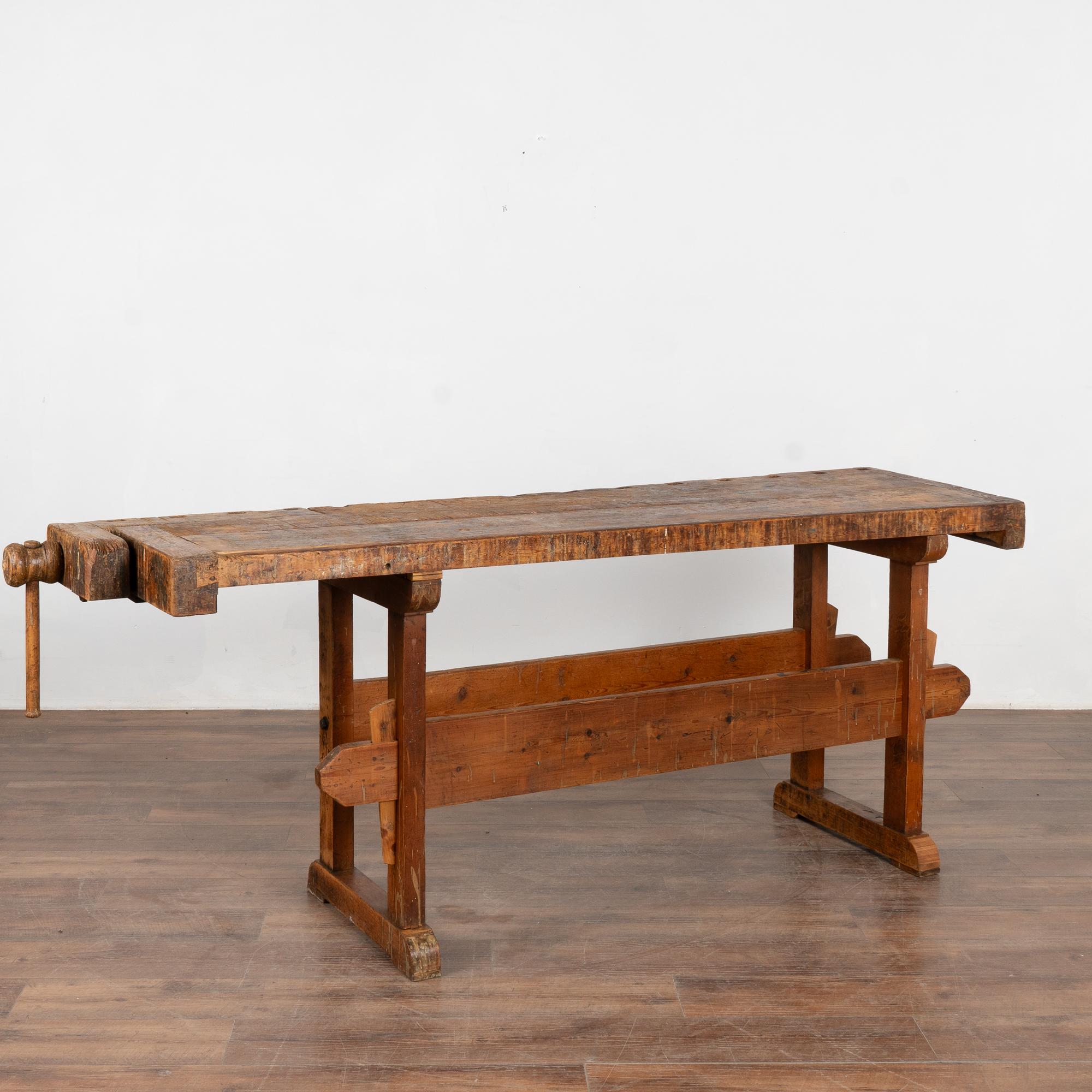 Rustic Carpenter's Workbench Console Worktable, Denmark circa 1840-60 6