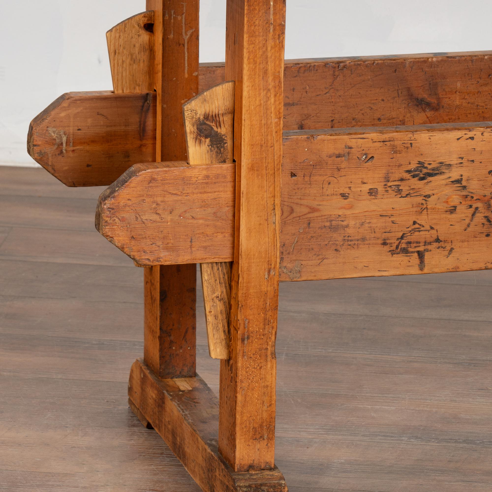 Danish Rustic Carpenter's Workbench Console Worktable, Denmark circa 1840-60