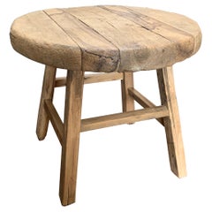 Rustic Cart Wheel Side Table