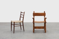 Rustic carved oak Iberian side chair, Spain ca. 1900