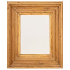 Specchio da parete rustico in pino intagliato con cornice rettangolare