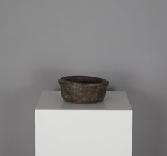 Rustic Carved Red Stone Bowl