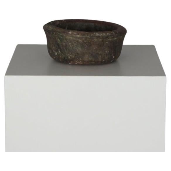 Rustic Carved Red Stone Bowl For Sale