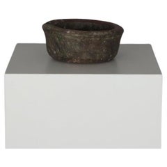 Rustic Carved Red Stone Bowl
