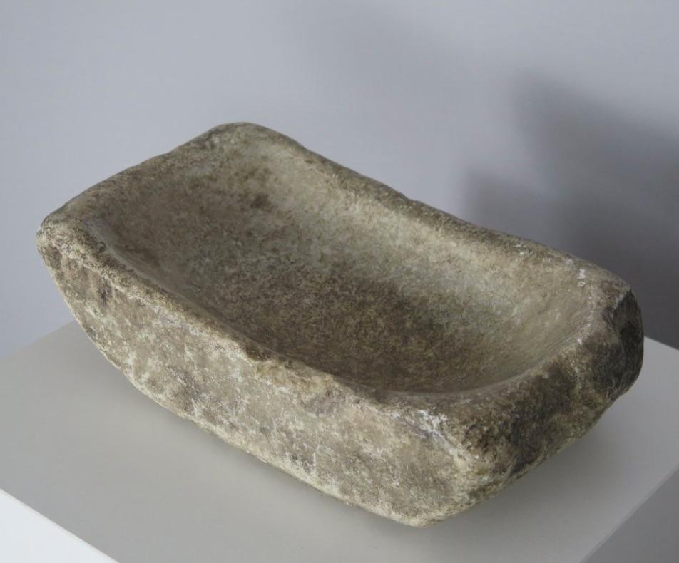 Rustic Carved Stone Bowl For Sale 1