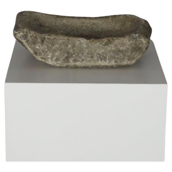Rustic Carved Stone Bowl For Sale