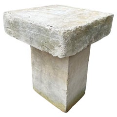 Table d'appoint rustique en pierre sculptée pour jardin Siège d'extérieur Intérieur Banc ancien LA