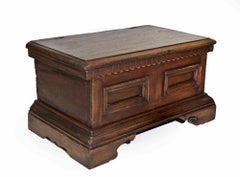 Rustic Carved Wooden Chest, Early 19th Century