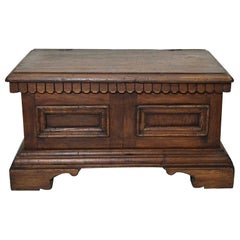 Rustic Carved Wooden Chest, Early 19th Century