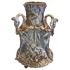 Rustic Cast Iron Umbrella Stand with Swans
