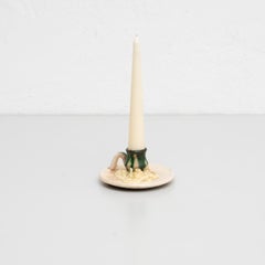 Rustic Ceramic Candle Holder, circa 1960