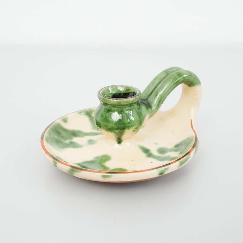 Rustico Portacandele rustico in ceramica, 1960 circa in vendita