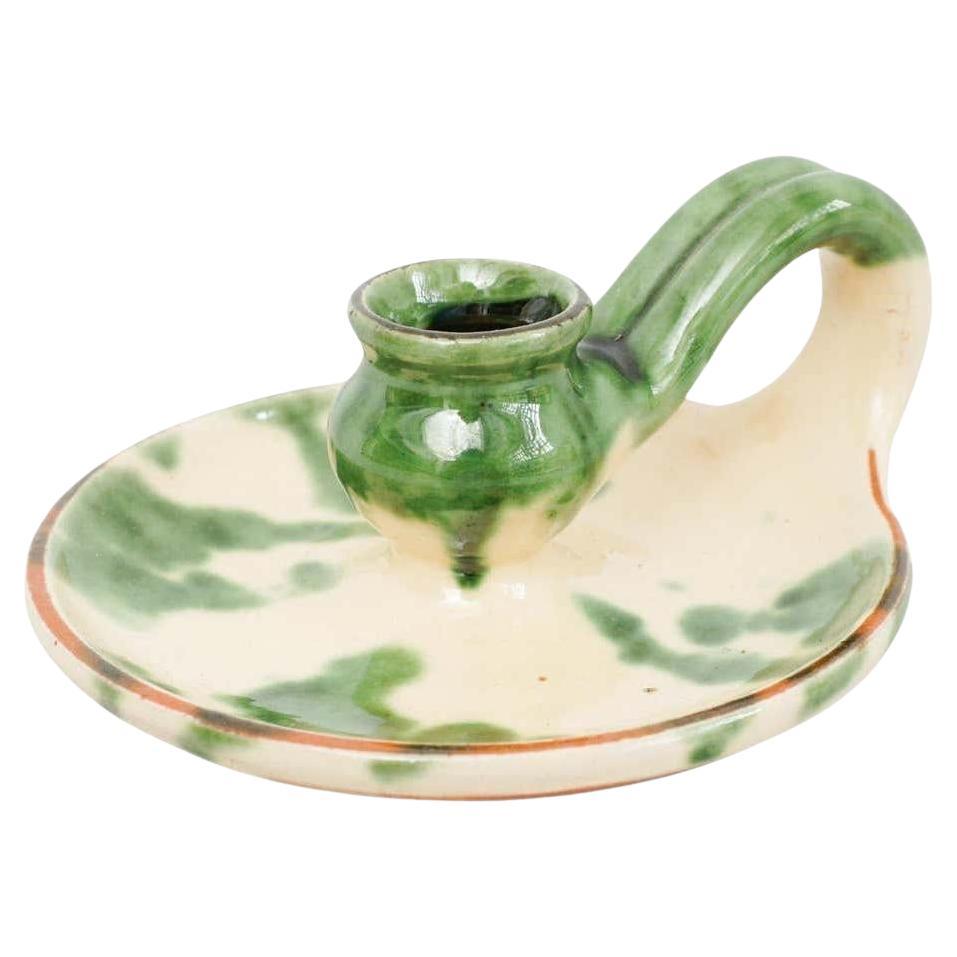 Rustic Ceramic Candle Holder, circa 1960