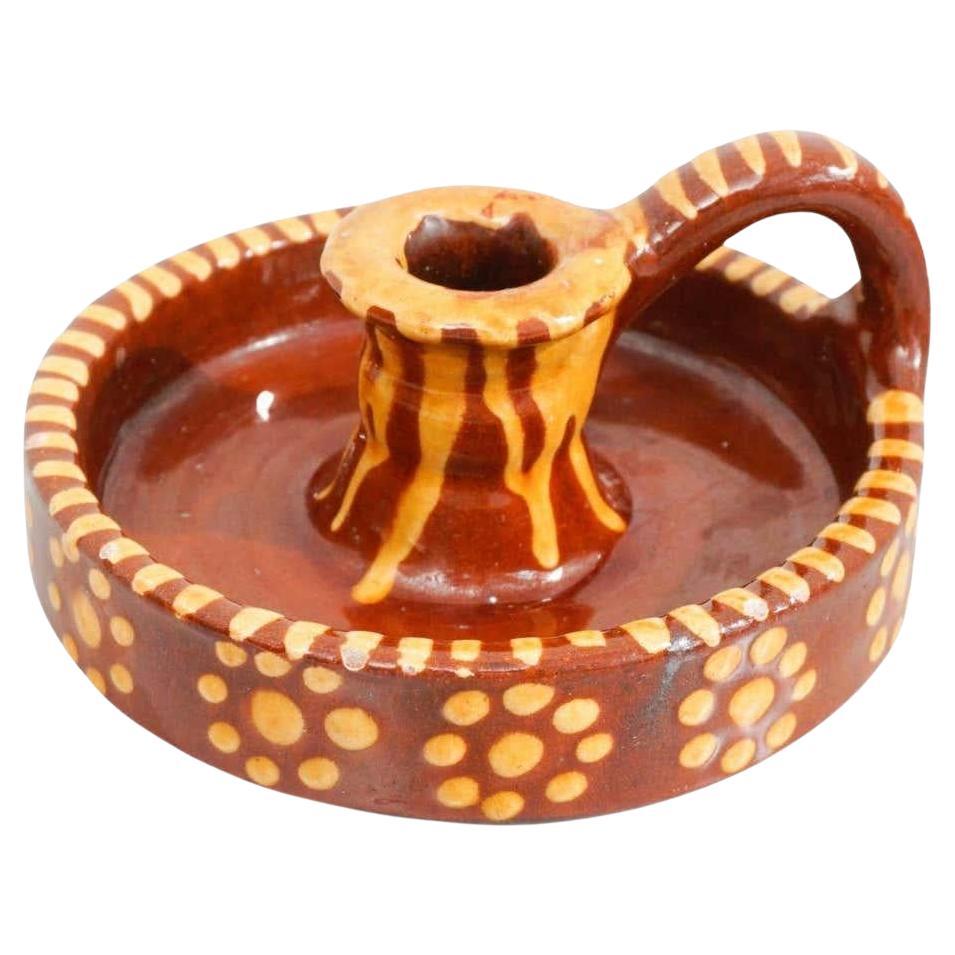 Rustic Ceramic Candle Holder, circa 1960