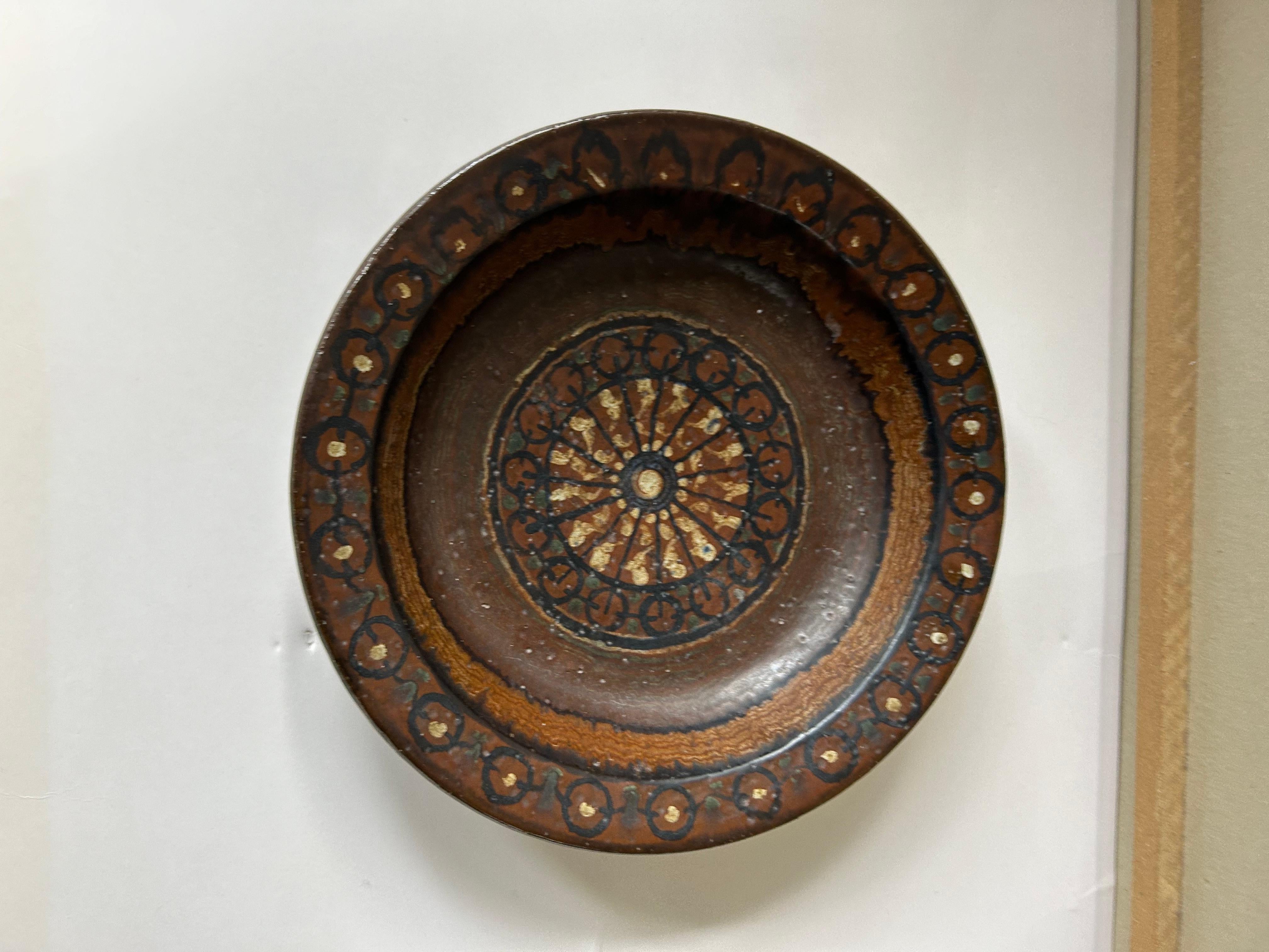 Centro de mesa / Plato de cerámica rústica de Otto Mulders para AWF, Noruega Años 60 Noruego en venta