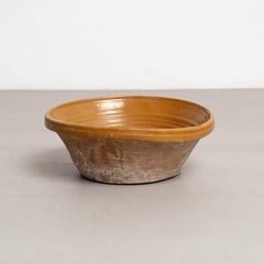 Rustic Ceramic Plate Vase – Early 20th Century, Circa 1940