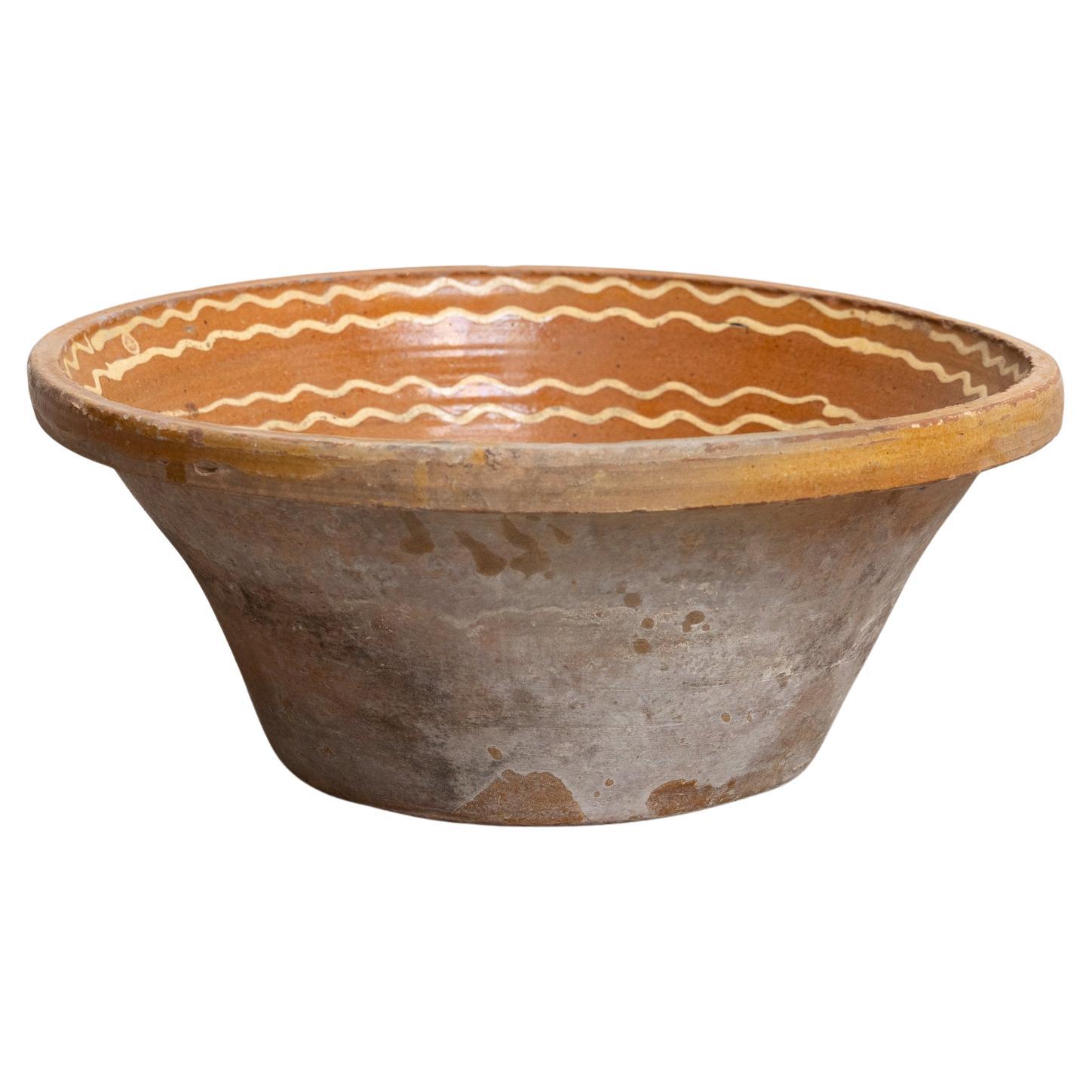 Vaso rustico in ceramica con dettagli dipinti a mano - Inizio XX secolo