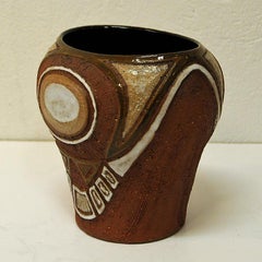Rustic vintage Ceramic Vase by Hank Keramikk, Norway 1950s