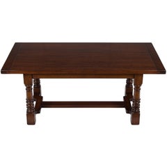 Rustic Cherry Farm Table Thick Legs and Top Seats Six