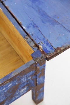 Rustic Chic Blue Stools