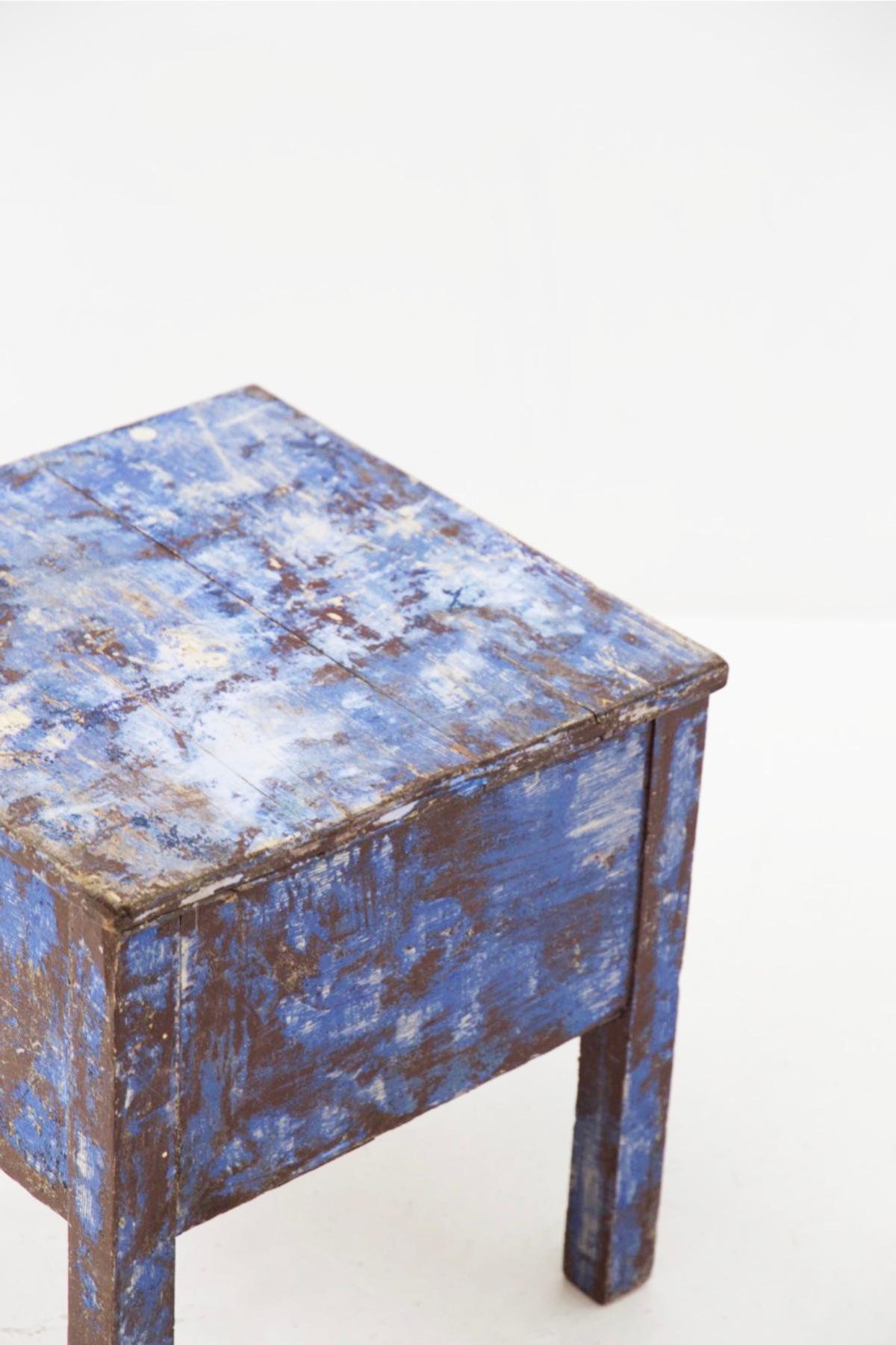 Rustic Chic Blue Stools For Sale 1