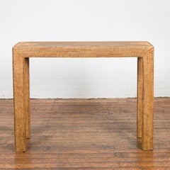 Midcentury Style Woven Rattan Console Table