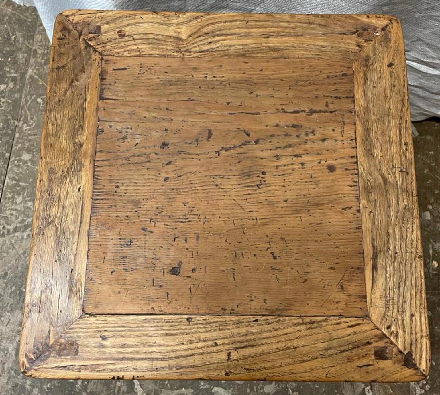 Orme Table d'appoint rustique en bois d'orme chinois en vente