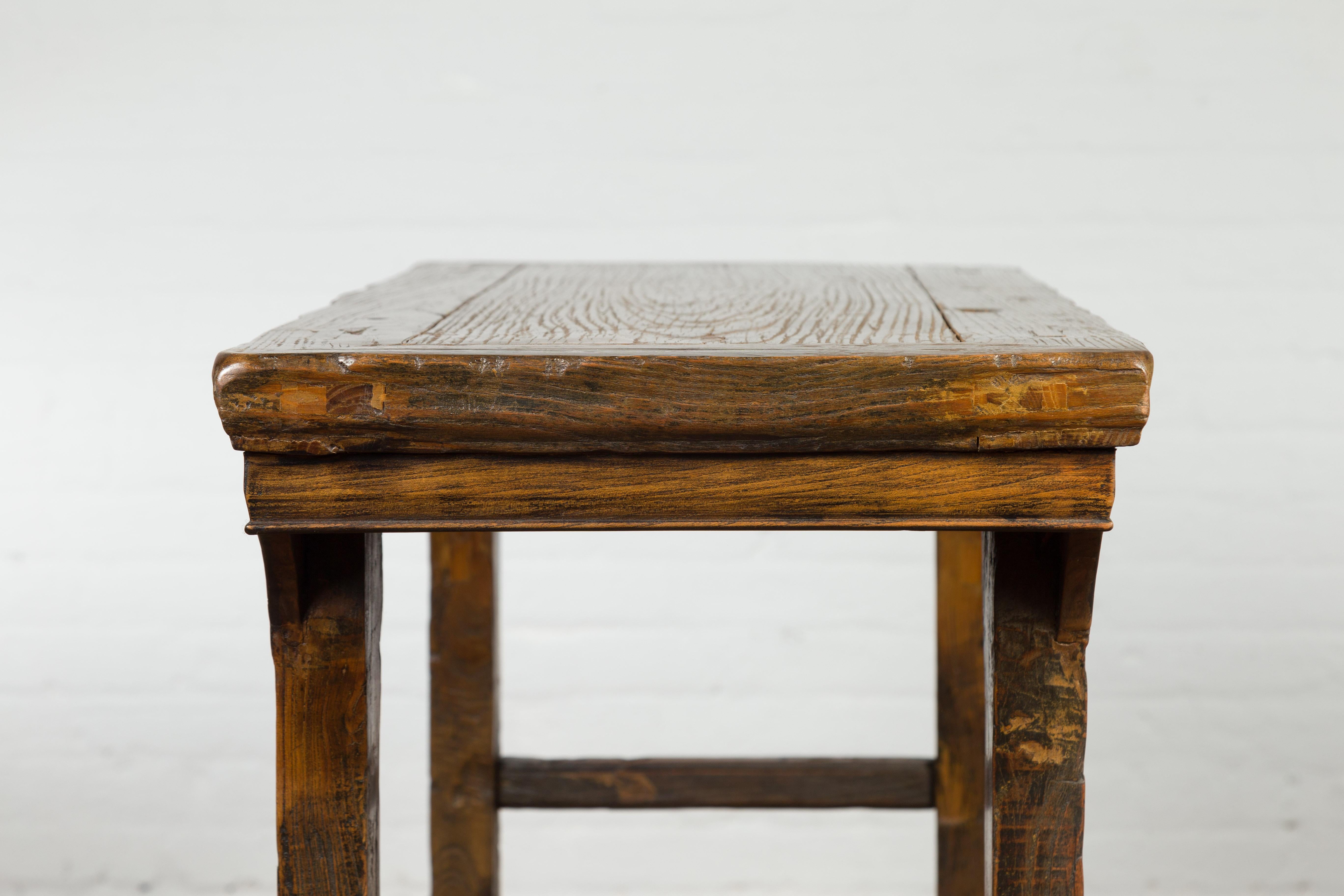 19th Century Antique Console Table with Textured Legs For Sale 5