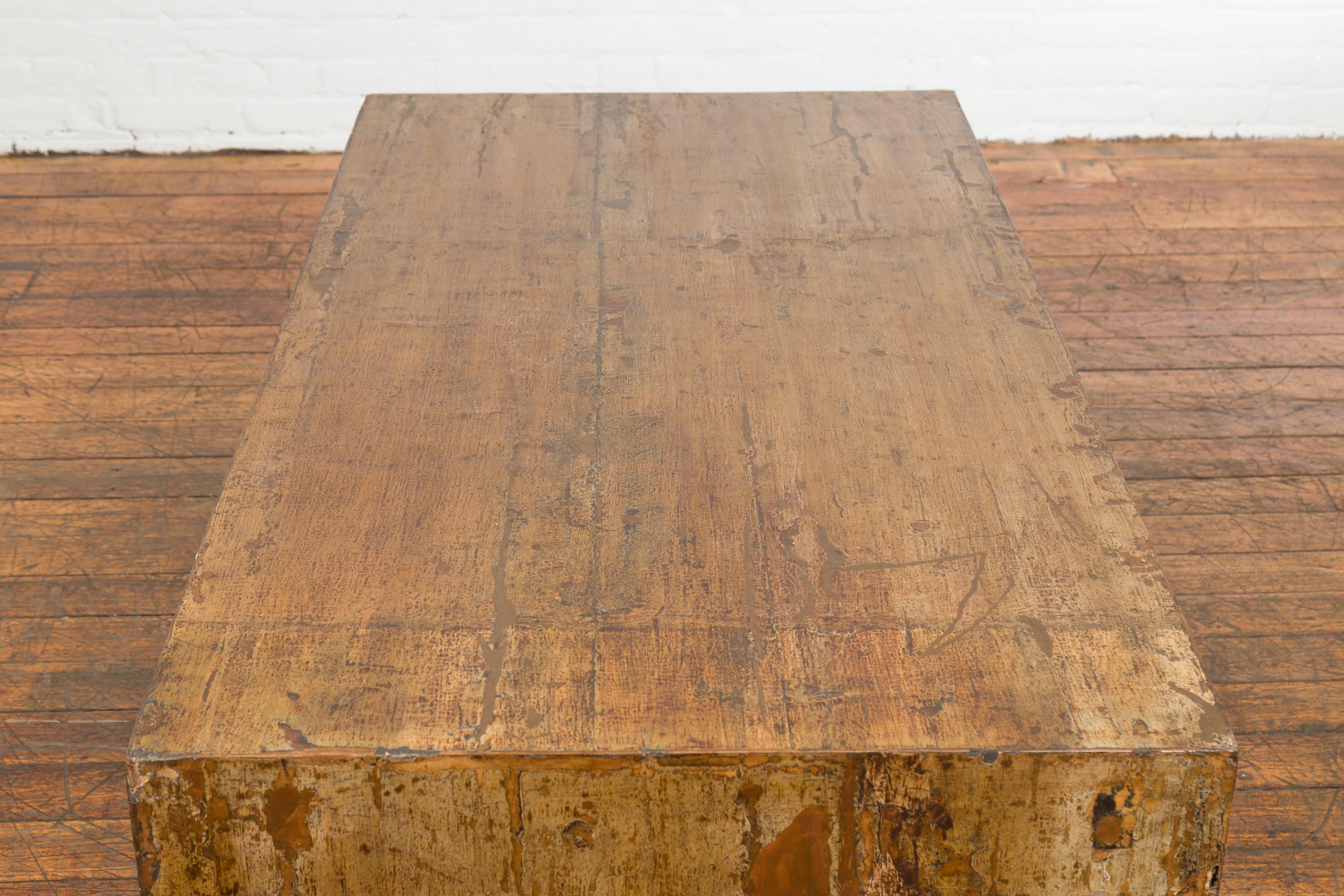 Rustic Chinese Vintage Coffee Table with Unusual Distressed Patina 5