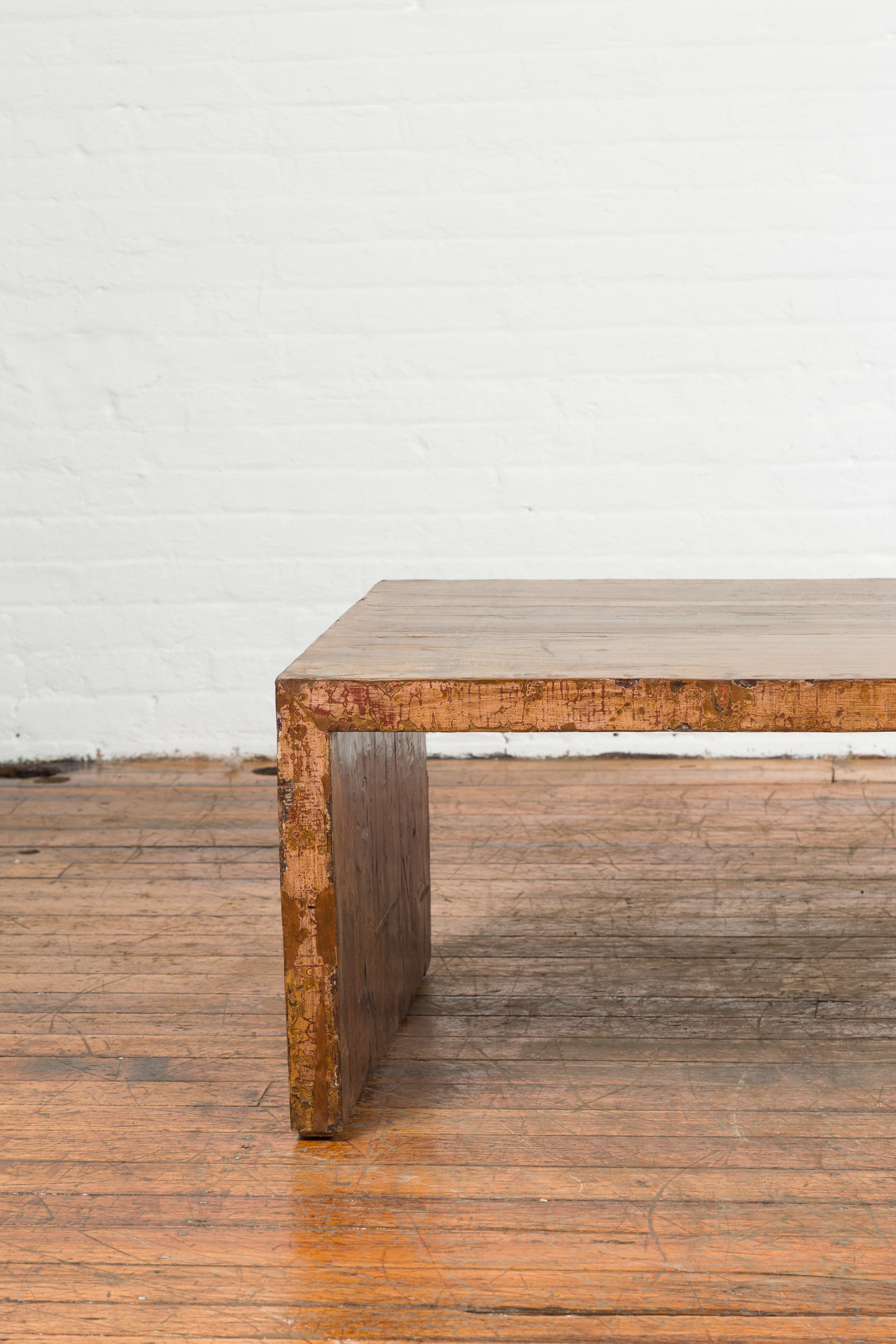 20th Century Rustic Chinese Vintage Coffee Table with Unusual Distressed Patina