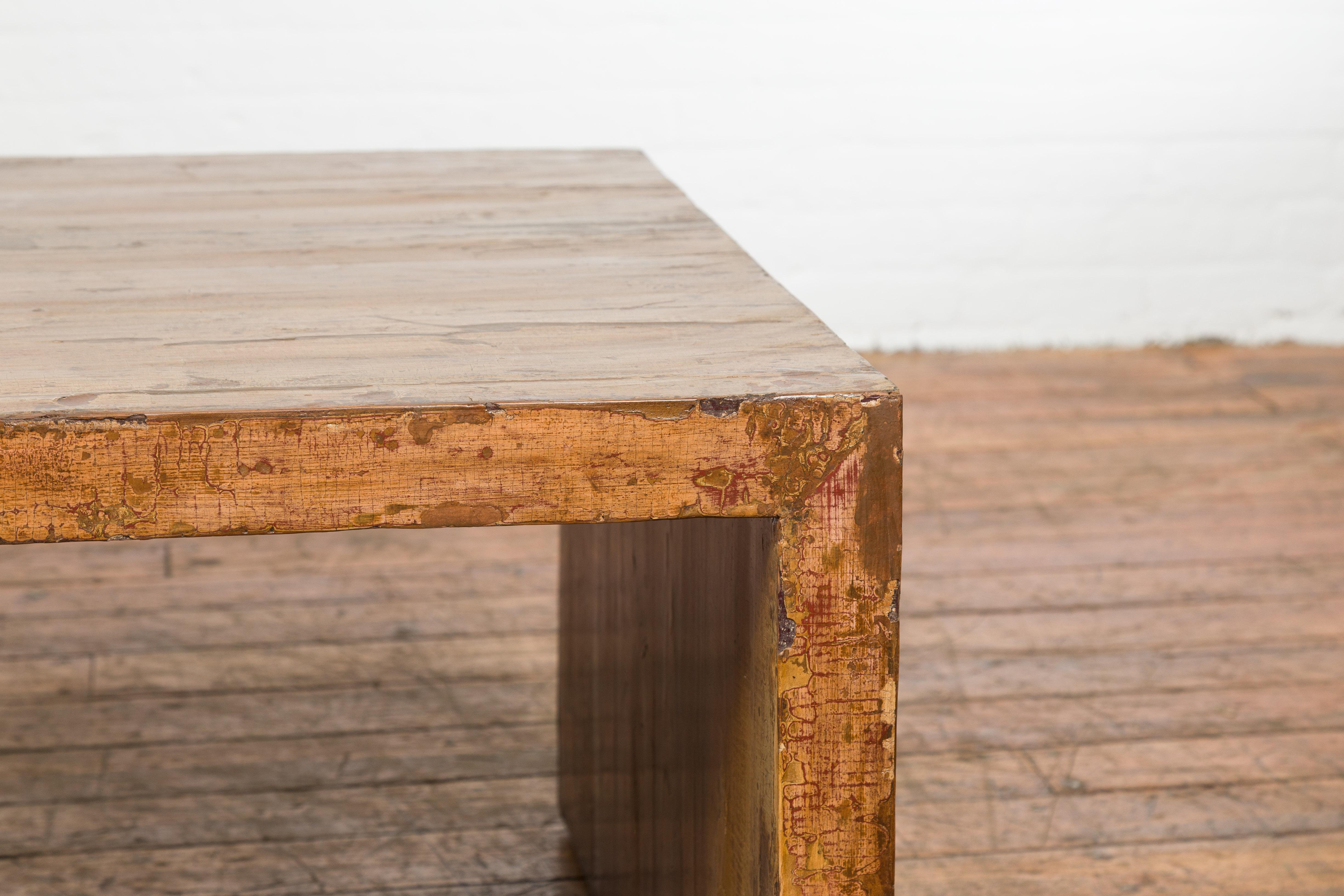 Rustic Chinese Vintage Coffee Table with Unusual Distressed Patina 2