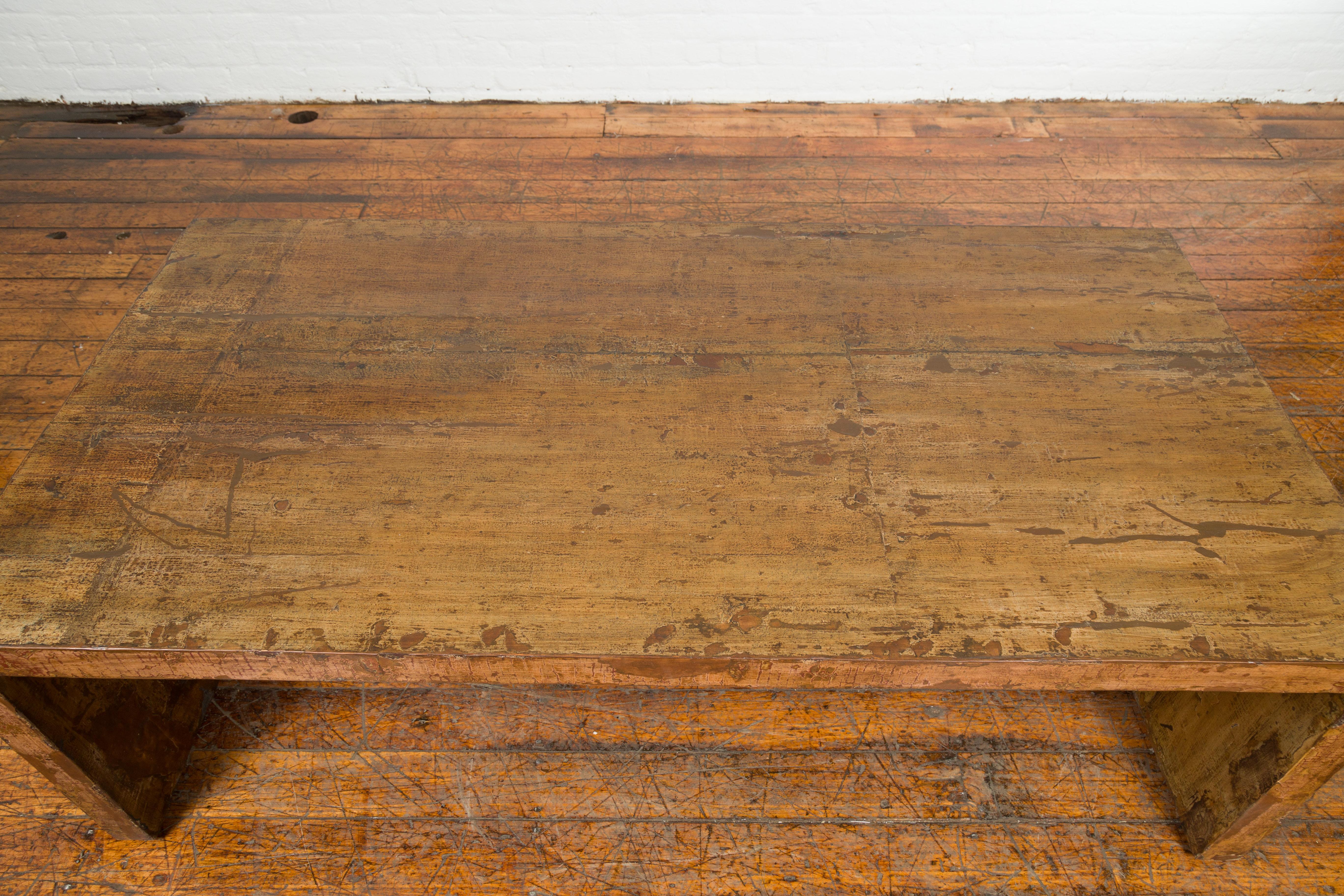 Rustic Chinese Vintage Coffee Table with Unusual Distressed Patina 3