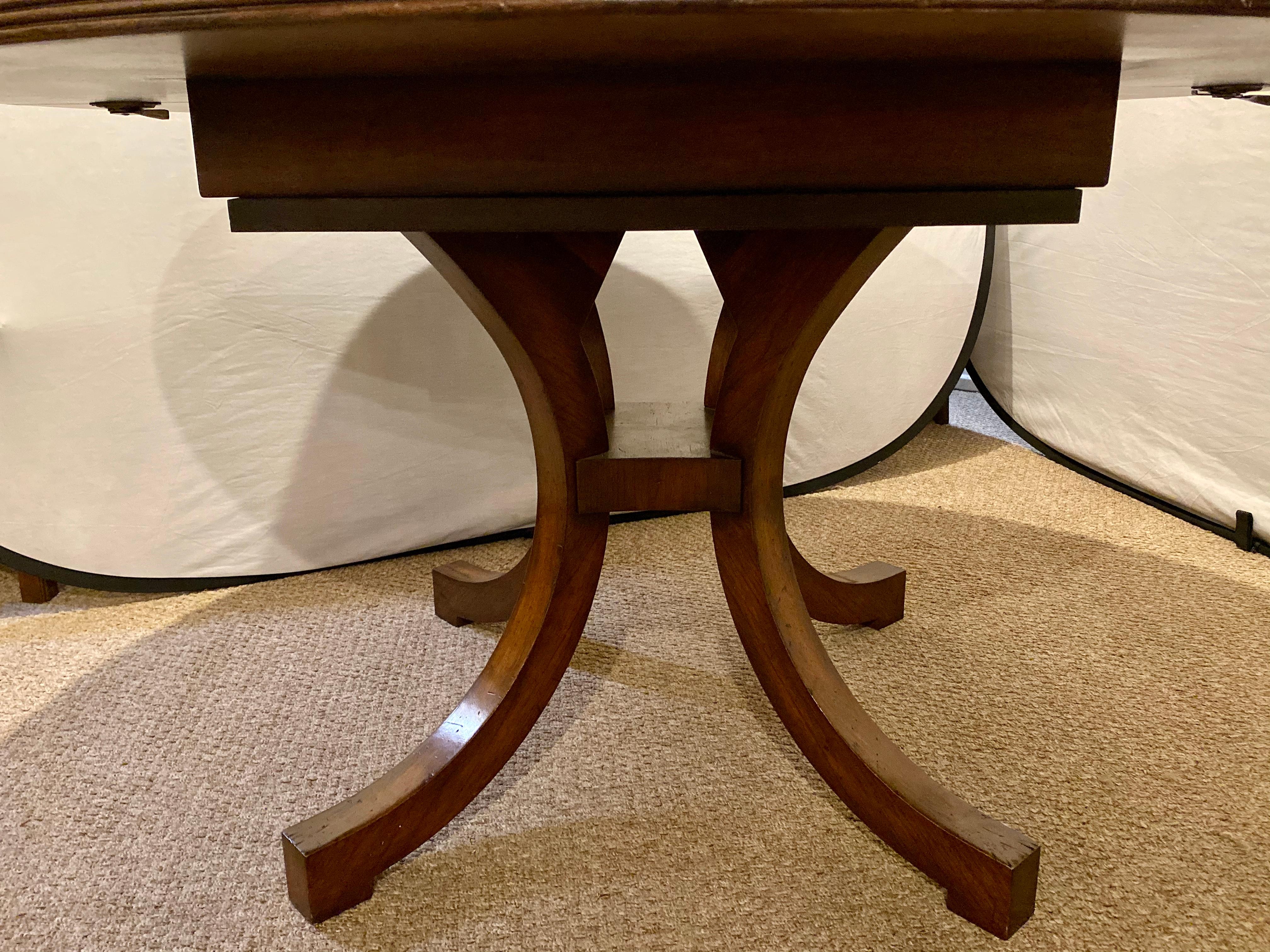 Rustic Circular Boule Inlaid Dining or Kitchen Table, Single Pedestal 4