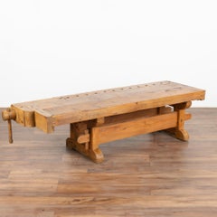 Rustic Coffee Table Made from Carpenters Workbench, Denmark circa 1920
