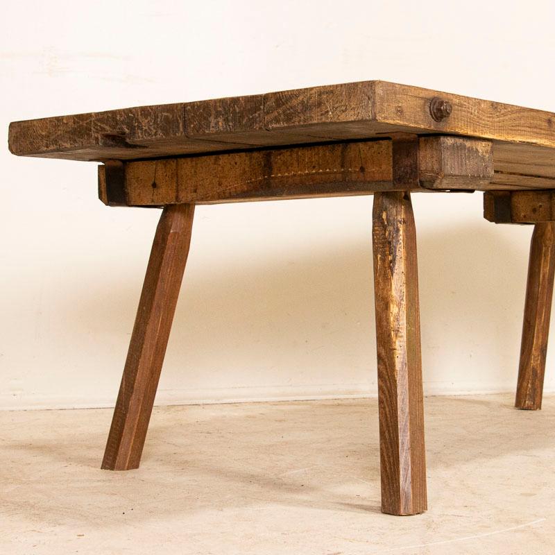 19th Century Rustic Coffee Table Vintage Plank Work Table