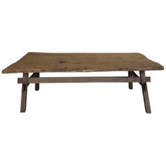 Rustic Coffee Table with Hand Hewn Top
