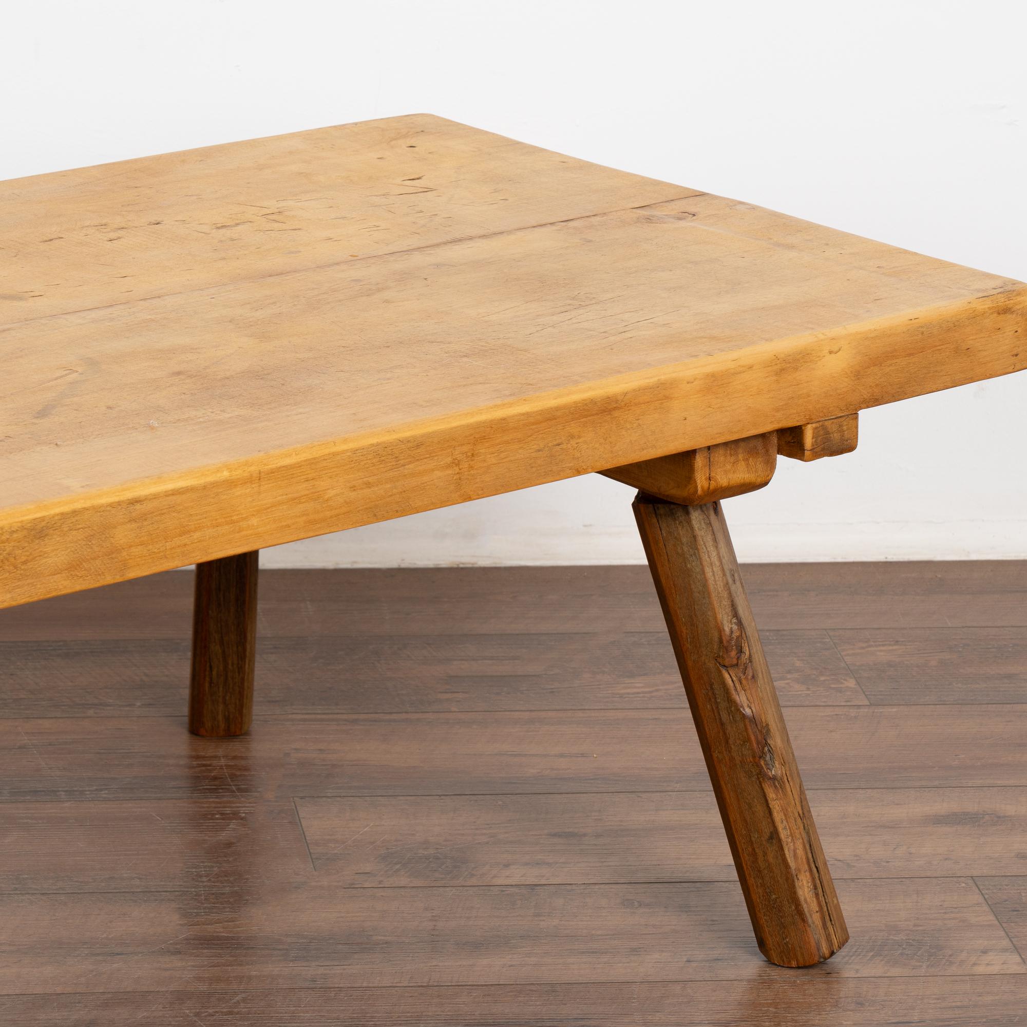 20th Century Rustic Coffee Table With Peg Legs, Hungary circa 1900 For Sale